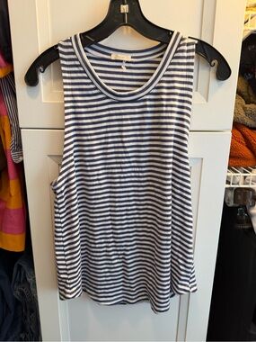 Eberjey blue and white stripe tank size Medium